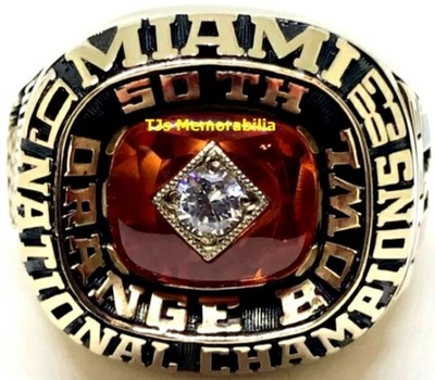 1983 МАЙАМИ УРАГАНЫ ФУТБОЛ НАЦИОНАЛЬНЫЕ ЧЕМПИОНЫ ЧЕМПИОНАТ КОЛЬЦО 10K БРИЛЛИАНТ - Изображение 1 из 4