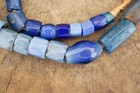 Antique Mixed Russian Blue African Glass Trade Beads 9-12mm (2791A561)