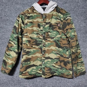 Y2K Dickies Camo Jacket Girls M 10/12 Quilted Snap Hooded Jerry Leigh Design - Picture 1 of 11
