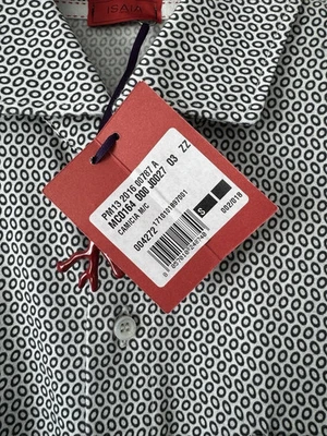 $900 Camisa Isaia Camicia Primavera/Verano Estampado Gráfico Manga Corta Abotonada Foto 1 de 4