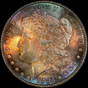 1883 P 1 Dollar Morgan Silber Dollar.  MS BU Toning - Bild 1 von 2