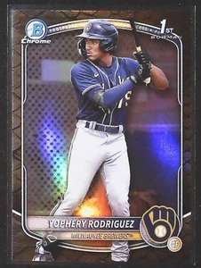 2025 Bowman Yophery Rodriguez Chrome Prospects Rettilian #BCP-36 Brewers - Foto 1 di 2
