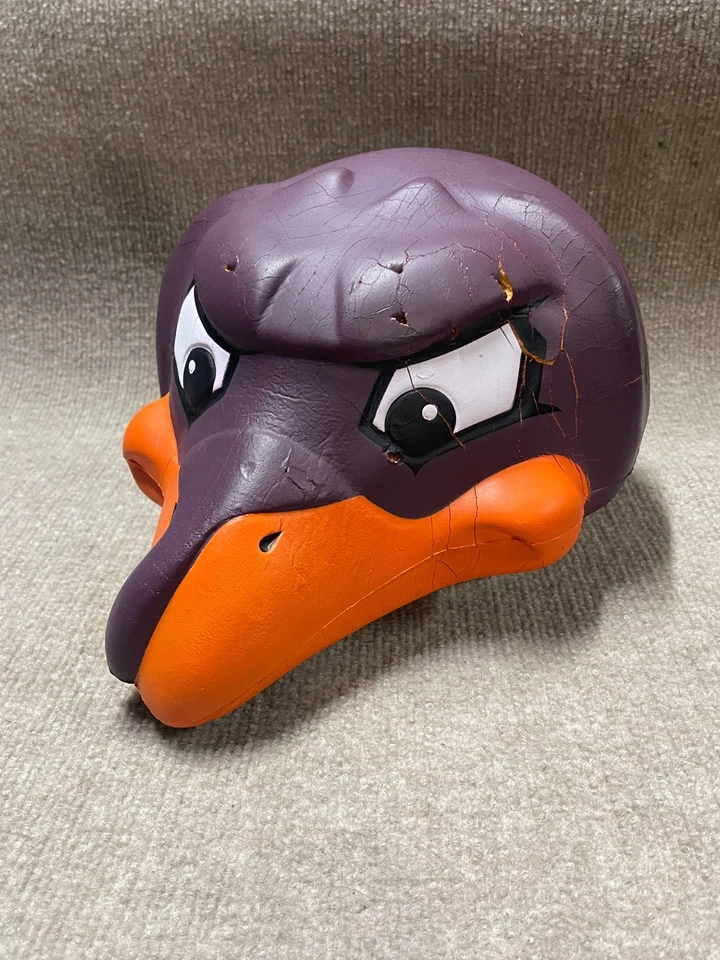 Virginia Tech Hokies Mascot Hat Foam Bird Head Hokiehead Starter Foamheads FLAWS - Image 1 of 4