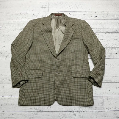 Blazer Nordstrom Para Hombres 42R Marrón Lana Pata de Gallo Abrigo Deportivo Hecho en EE. UU. Dos Botones Foto 1 de 4
