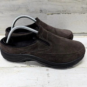 LL Bean Clog Pantoletten Schuhe Herren 9,5 M Burnt Brown Wildleder Freizeit Runde Spitze Slipper - Bild 1 von 6