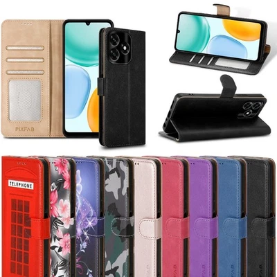 Case For Honor X5C Plus, Leather Wallet Flip Stand RFID BLOCKING Phone Cover - Image 1 of 4