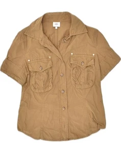 Camisa manga corta CERRUTI 1881 para mujer Reino Unido 16 grande marrón algodón EH02 - Imagen 1 de 3