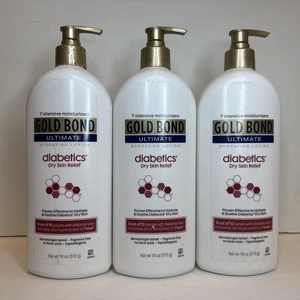 Paquete de 3 lociones corporales Gold Bond para diabéticos alivio piel seca con aloe 18 OZ cada una nuevas - Imagen 1 de 5
