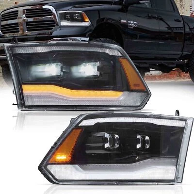 Paar LED Scheinwerfer für 2009-2018 Dodge RAM 1500/2500/3500 mit gelbem Blinker - Bild 1 von 4