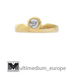 Vtg 585 Gelbgold Fingerring Diamant 14k gold ring diamond 14ct - Picture 1 of 3
