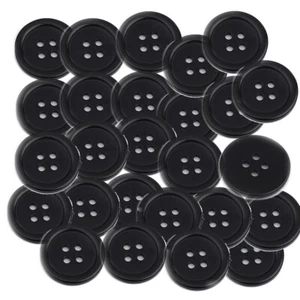 Sexy Sparkles 1 Inch Buttons 25mm Sewing Flatback Button Black 50pcs - Picture 1 of 4