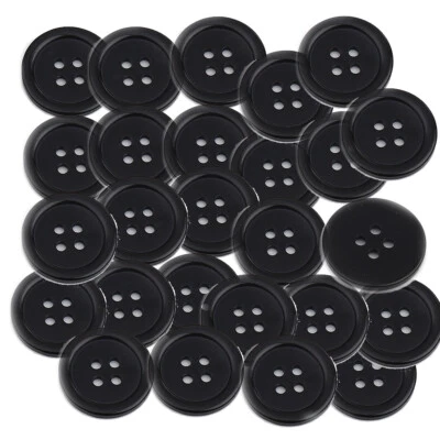 Sexy Sparkles 1 Inch Buttons 25mm Sewing Flatback Button Black 50pcs - Image 1 of 4