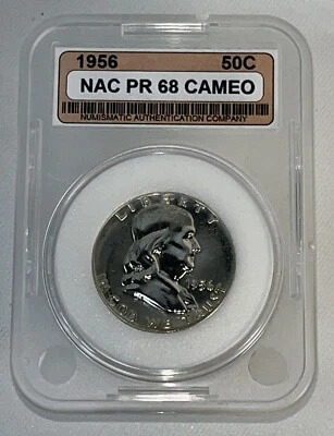 1956 TYPE 2 FRANKLIN 90% SILVER HALF DOLLAR 50C Cameo Proof Free Shipping - Image 1 of 4