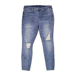 True Religion Halle Womens Mid-Rise Skinny Fit Jeans Deep Sleep W/ Destroy 34x30 - Picture 1 of 4
