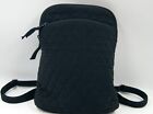Vera Bradley Women's Handbag Black Microfiber Quilted Inner Pocket Backpack Bag