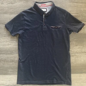 Cactus Man Shirt Mens Medium Blue Short Sleeve Polo Golf Texture Lightweight - Picture 1 of 9