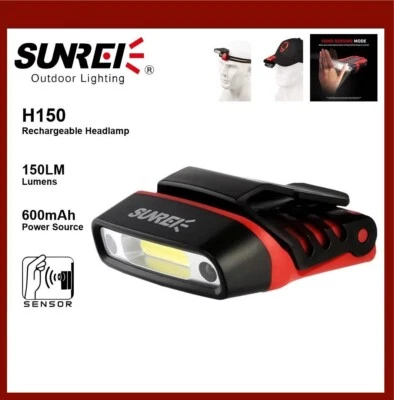 PRO FL SUNREI LED Stirnlampe Clip-on Cap Hut Licht wiederaufladbare Lamp Scheinwerfer