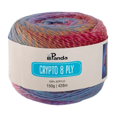 Panda 8ply Crypto Calypso #0016 100% Acrylic 150g Colour Gradient 428m $9.10 - image 1 of 4