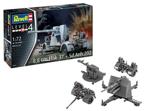 REVELL 03325 kit modellismo 1/72 8,8 cm FLAK 37 + Sd.Anh 196 componenti livello 4 IMBALLO ORIGINALE - Foto 1 di 7