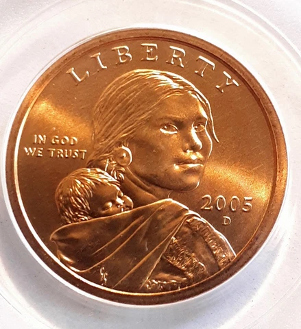 2005-D Sacagawea SAC Dollar MS68 PCGS Satin Finish Cover