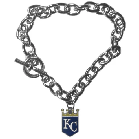 Kansas City Royals Charm Chain Link Bracelet [NEW] MLB Wrist Neckalce Jewelry Cover