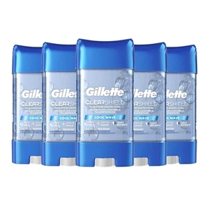 Gillette Cool Wave Clear Gel Men's Deodorant 3.8 oz/108g 5 Pk "Expired 8/2025" - Picture 1 of 6