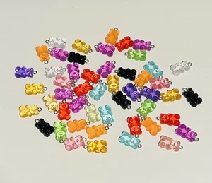 50 PCS Gummy Bear Charms Pendants Fun Creative Toy Colorful New - Picture 1 of 2