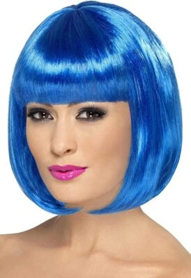 Smiffys Mujer Fiestarama Peluca Corto Bob Disfraz Pelo Azul Foto 1 de 3