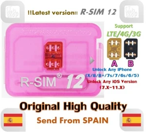 R-SIM12 LTE 4G Nano Unlock Card for iPhone X/8/7/6/5 IOS11.x RSIM R-SIM 12 - Afbeelding 1 van 1