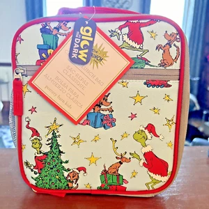School barn GRINCH LUNCH BOX BAG +UTENSIL SET Peanuts holiday CHRISTMAS v - Picture 1 of 9