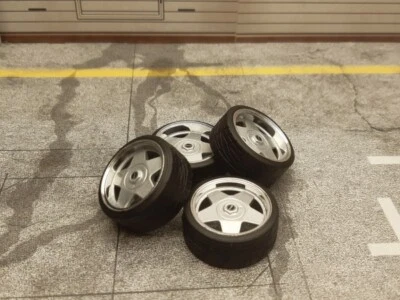 SD MODELCARTUNING SD Felgen 16 Zoll Borbet A silber-chrom 32mm 1:18 Modellautotuning