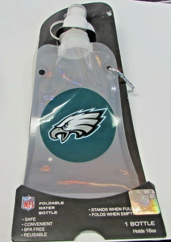 PHILADELPHIA EAGLES -  FOLDABLE WATER BOTTLE - HOLDS 16 OUNCES - MINT Cover