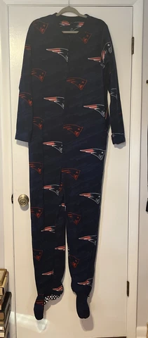 Official NFL gear - New england patriots pajamas red and blue Warm Jumper Men L Cover