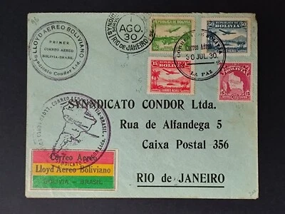 Lloyd Boliviano - Correo Aereo Bolicia Brasil 1930 - Syndicato Condor - Image 1 of 2