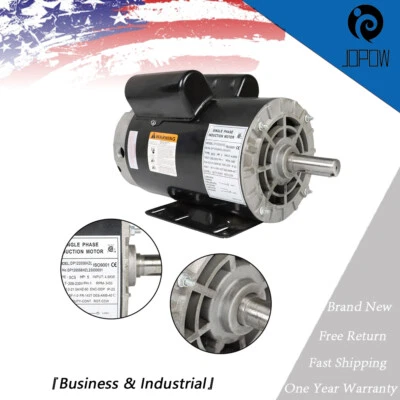 5 HP Compressor Duty Electric Motor 1 Phase 3450 RPM 56HZ Frame 7/8" Shaft 230V - Image 1 of 4