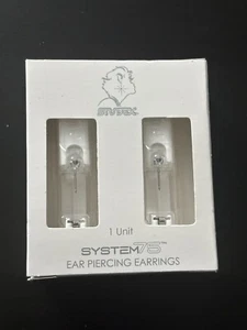 Studex System 75 Stainless Ear Piercing Earrings Tiff 4mm C/Z Black New - Picture 1 of 4