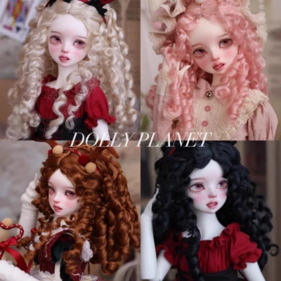 Peluca de mohair sintética rizada pequeña estilo cortesano retro 1/3 1/4 1/6 para muñeca tío BJD Foto 1 de 4