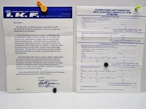 Vintage - INTERNATIONAL KART FEDERATION - 1975 Antrag auf Verlängerung der Mitgliedschaft - Bild 1 von 6