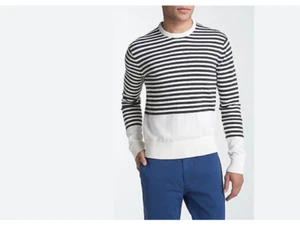 Jack Spade Cotton Black and White Striped Border Sweater Size Medium - Picture 1 of 5