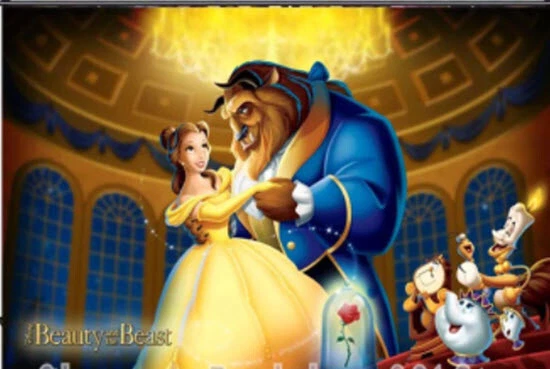 BEAUTY AND THE BEAST Birthday Scene Setter DISNEY wall mural BACKDROP 5'x3' - Image 1 of 1