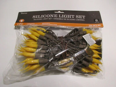 Silicone Minature Light String Set 100 Count with 32' Brown  Cord Indoor Outdoor - Image 1 of 2