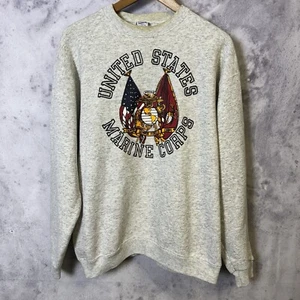 Vintage 90s United States Marine Corps Sweatshirt Mens Large Crew Neck USA - Picture 1 of 10