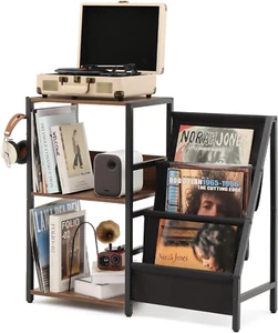 Record Player Table, Record Player Stand with Vinyl Storage 3-Tier Turntable Sta - Picture 1 of 11