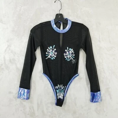 Muñecas Kill Club Exx Body Suit M Transparente con Estrás Manga Larga Goth Rave Club Foto 1 de 4