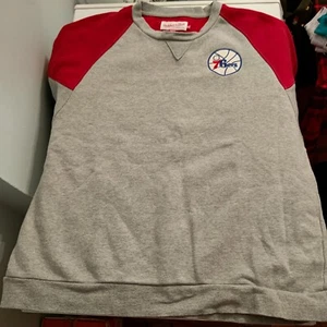 Philadelphia 76ers Sweatshirt Mitchell & Ness Vintage Embroidered Pullover XL - Picture 1 of 10