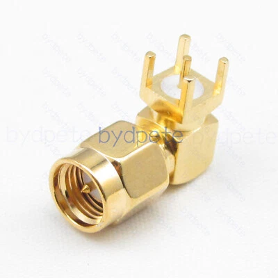0.16" SMA male plug right 4.2mm PCB Edge socket Mount Solder RF Connetor Adapter - Image 1 of 4