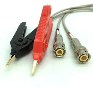 1 pair 2 BNC Male To SMD LCR Meter Flat Clip tweezers Probe Test shielded cable - Picture 1 of 5
