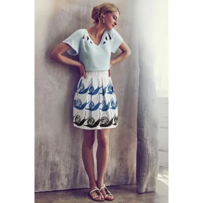 Anthropologie MAEVE Falda de Caracol Remolinada Bolsillos Plisados Caracoles Caprichosos X-Pequeña Foto 1 de 4