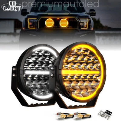 2x OSRAM LEDriving LED ROUND SPOTLIGHTS SPOTLAMPS DRIVING BEAM PATTERN +DUAL DRL - Image 1 of 4