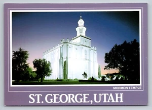 Mormonentempel St. George Utah Vintage Postkarte ohne Post - Bild 1 von 2